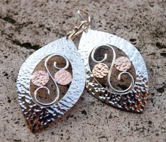 Silver earrings with oval and spiral (cod.OR.AG.02)