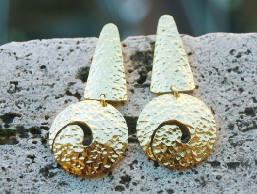 Brass earrings with satin spiral (cod.OR.OT.06)
