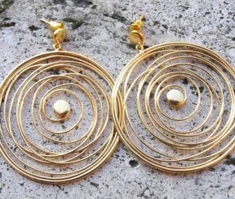 Orecchini in argento dorato con fili a cerchio (cod.OR.AG.103)