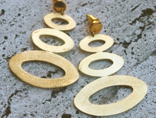 Boucles d’oreilles en argent avec trois ovales “pyramides” (code OR.AG.97)