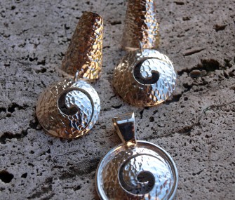 Pendente tondo in argento con spirale (cod.PN.AG.07)
