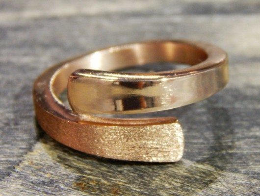 Ring in bronze color with double satin and smooth effect (cod.AN.BZ.08)