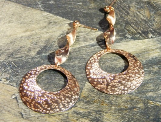 Orecchini in bronzo con spirale e cerchio (cod.OR.BZ.55)