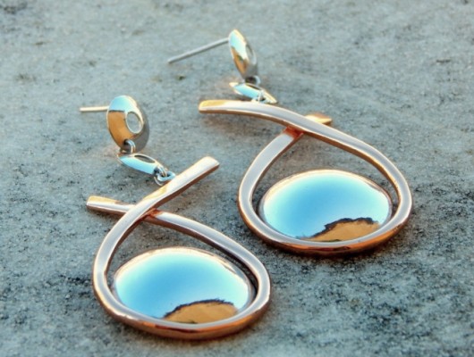 Silver and copper earrings with two colors (cod. OR.AG.56)