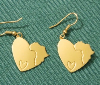 Africa heart earrings (cod. OR.AG.82)