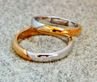 bagues de mariage en or en deux couleurs (Cod. FN.AU.05)