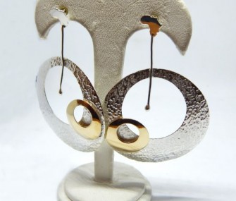 Africa earrings with silver and bronze circles (Cod. OR.AG.63)
