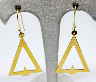 Orecchini in argento dorato a triangolo (codice OR.AG.80)