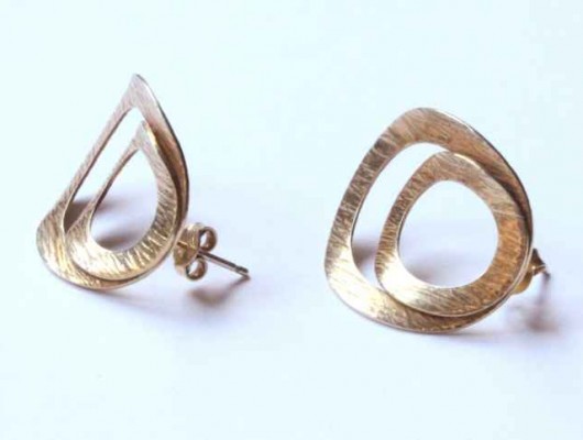 Boucles d’oreilles en argent doré à deux cercles (code OR.AG.79)