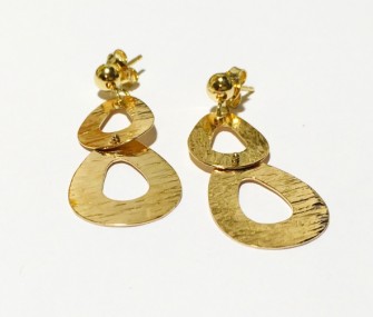 Gold earrings with double drop (Cod. OR.AU.01)