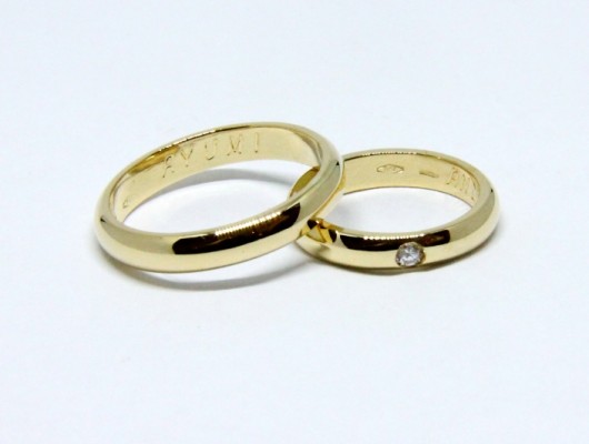 CLASSIC WEDDING RINGS WITH BRILLIANT (COD. FN.AU.26)