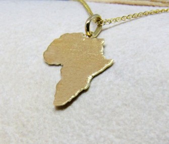 Gold Africa pendant and satin surface (Cod. PN.AU.10)