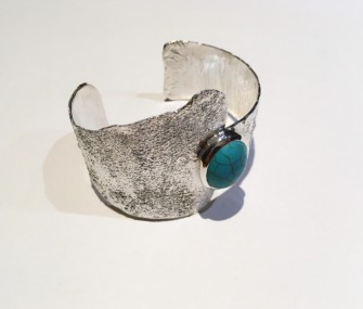 ETHNIC SILVER BRACELET WITH TURQUOISE STONE (COD. BR.AG.34)