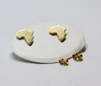 Boucles d’oreilles Afrique en or et surface satinée (Cod. OR.AU.03)