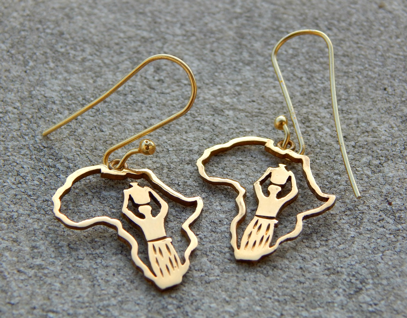 Orecchini Africani In Legno A Forma Di Mappa, Design Etnico, Nero, Regalo Donna Originale - 4
